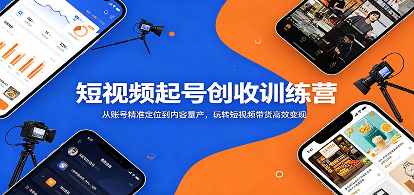 短视频起号创收训练营：从账号精准定位到内容量产，玩转短视频带货高效变现-三月轻创