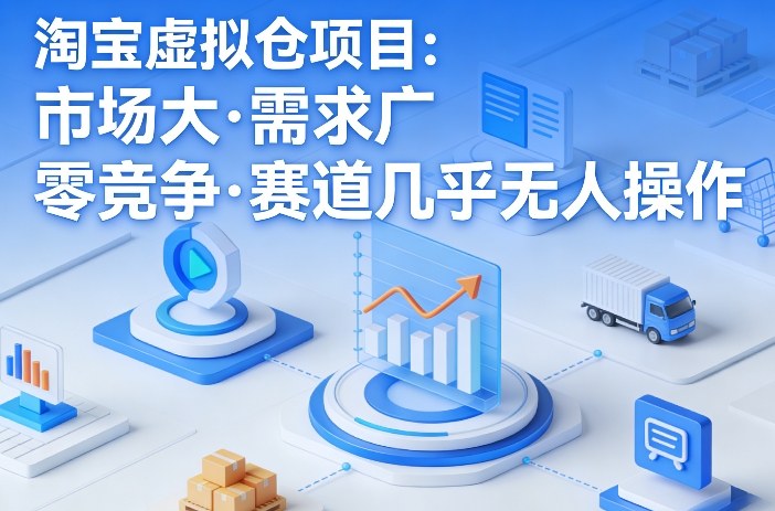 淘宝虚拟仓项目，市场大，需求广，零竞争，赛道几乎没人操作-三月轻创