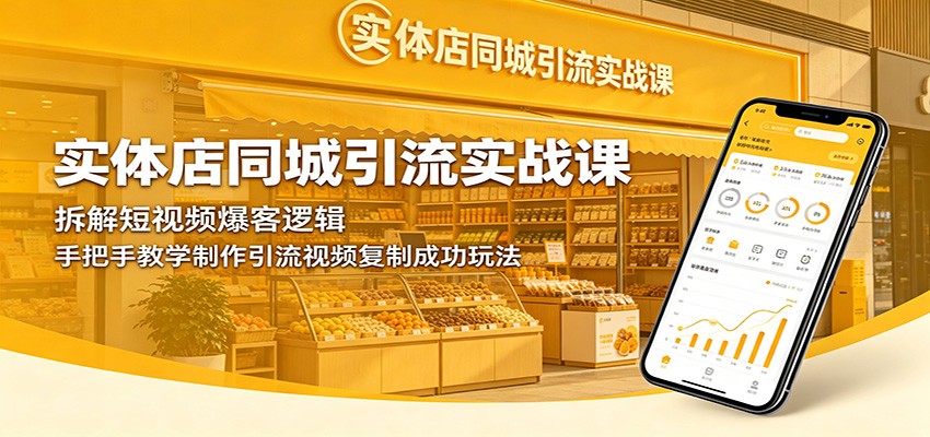 实体店同城引流实战课:拆解短视频爆客逻辑,手把手教学制作引流视频复制成功玩法-三月轻创
