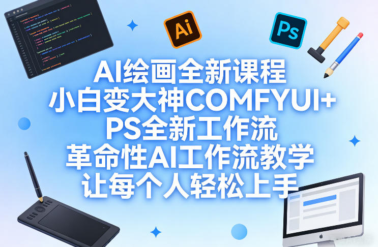 AI绘画全新课程，小白变大神COMFYUI+PS全新工作流，革命性AI工作流教学，让每个人轻松上手-三月轻创