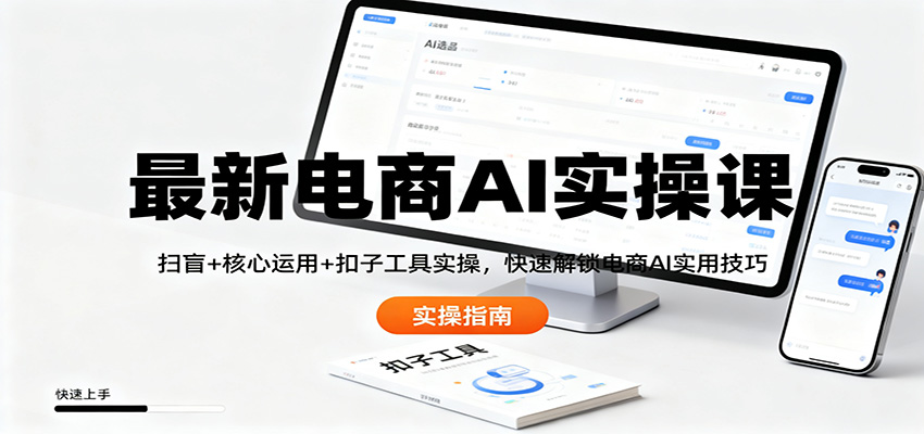 最新电商AI实操课：扫盲+核心运用+扣子工具实操，快速解锁电商AI实用技巧-三月轻创