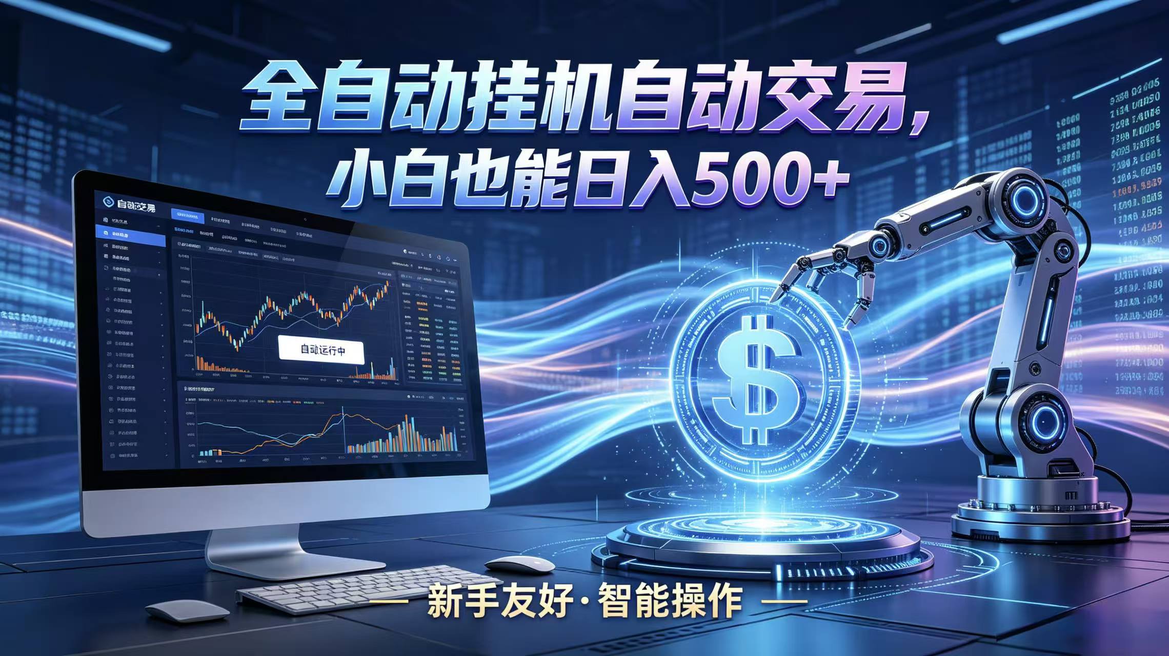 全新智能化交易助手,傻瓜式操作,小白也能快速上手,轻松实现日入500+-三月轻创