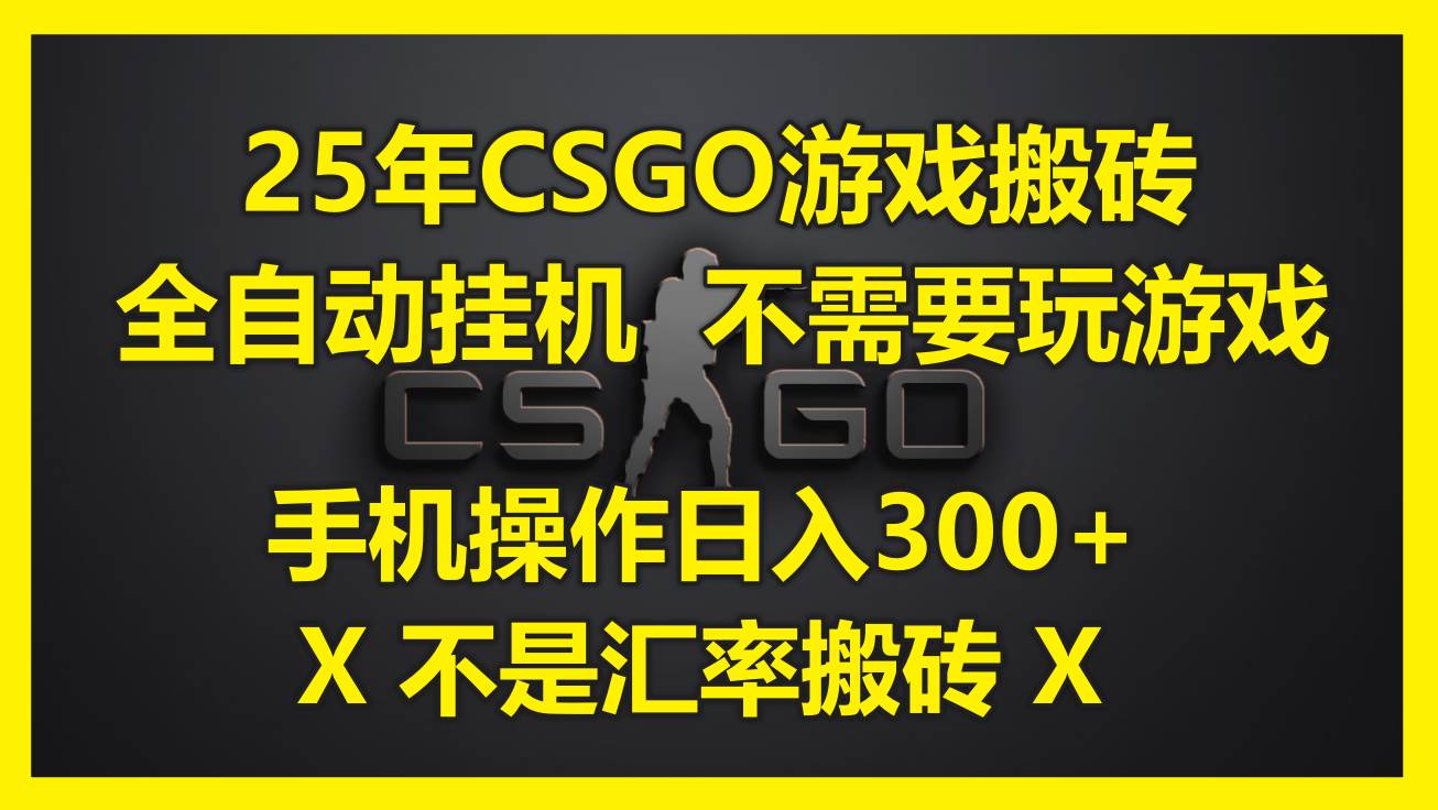 （14902期）25年CSGO游戏搬砖，全自动挂机，不需要玩游戏，手机操作日入300+。(不…-三月轻创