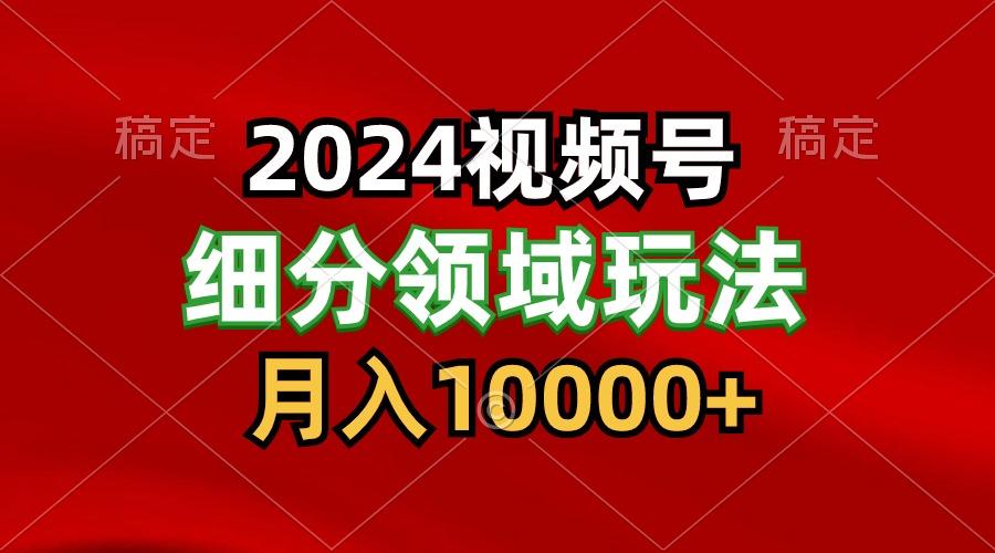 2024视频号分成计划细分领域玩法，每天5分钟，月入1W+-三月轻创