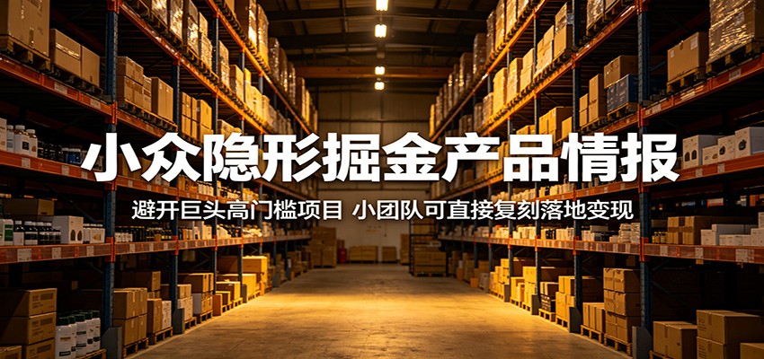 小众隐形掘金产品情报：避开巨头高门槛项目，小团队可直接复刻落地变现-三月轻创