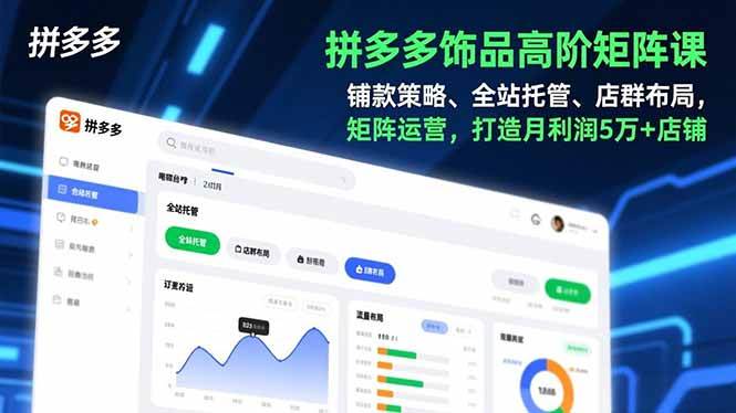 （16915期）拼多多饰品高阶矩阵课，铺款策略、全站托管、店群布局，矩阵运营，打造月利润5万+店铺-三月轻创