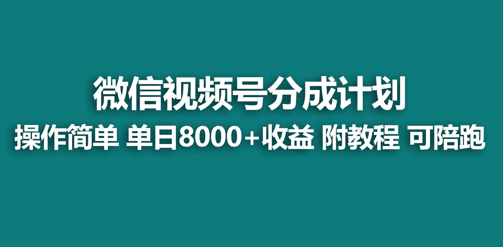 【蓝海项目】视频号分成计划，快速开通收益，单天爆单8000+，送玩法教程-三月轻创