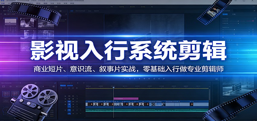 影视系统剪辑，商业短片、意识流、叙事片实战，零基础入行做专业剪辑师-三月轻创